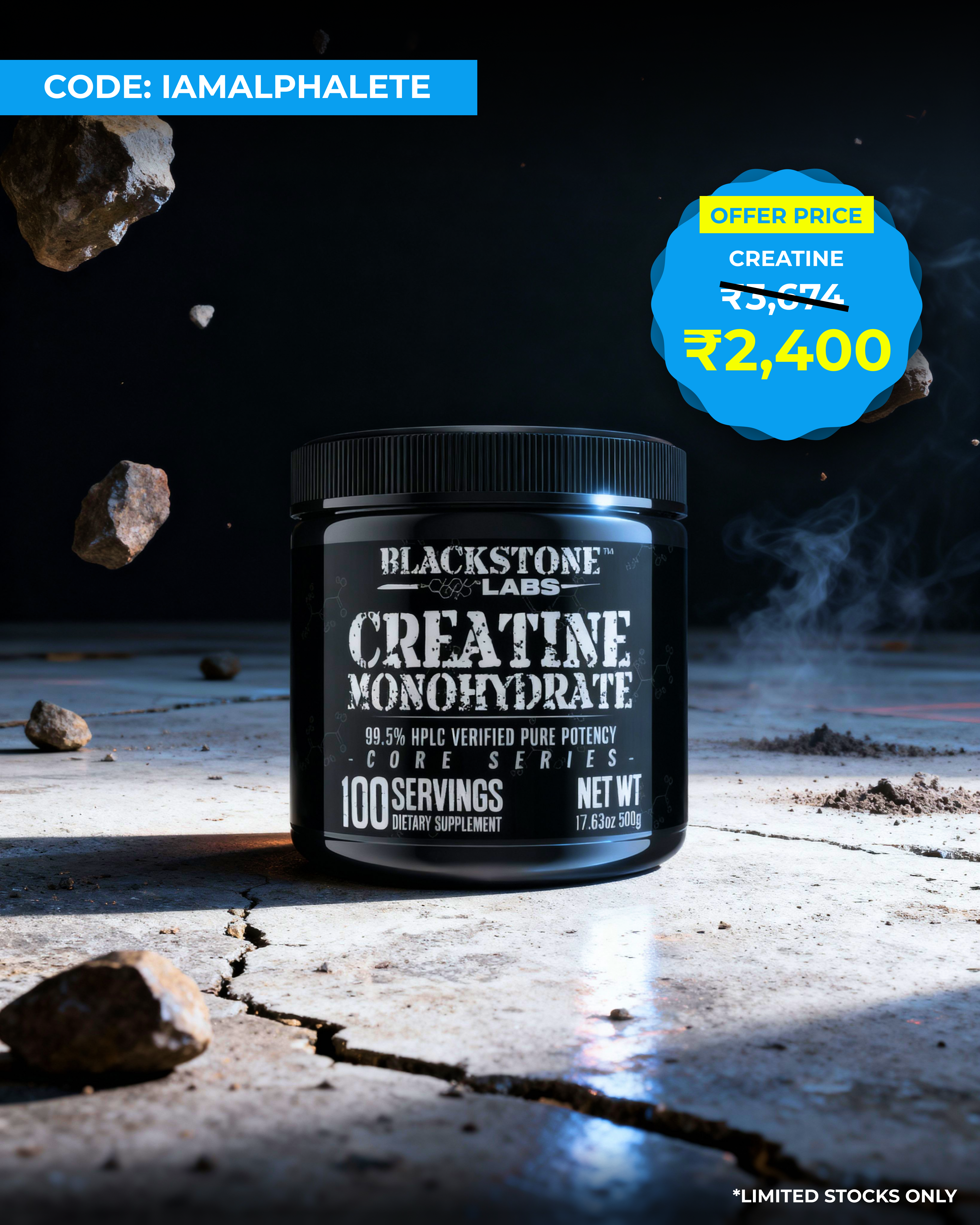 Blackstone Labs - Creatine Monohydrate - 100 servings (500g)
